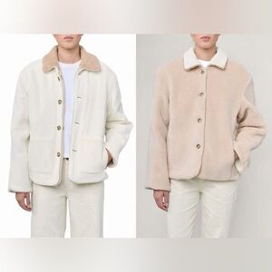 Still Here Townes Unisex Reversible Jacket - Milk Corduroy - Size M